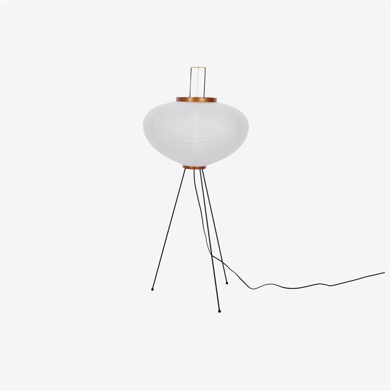 Lampada da terra in carta di riso Kazumi di Petprovac con bagliore ambientale morbido
