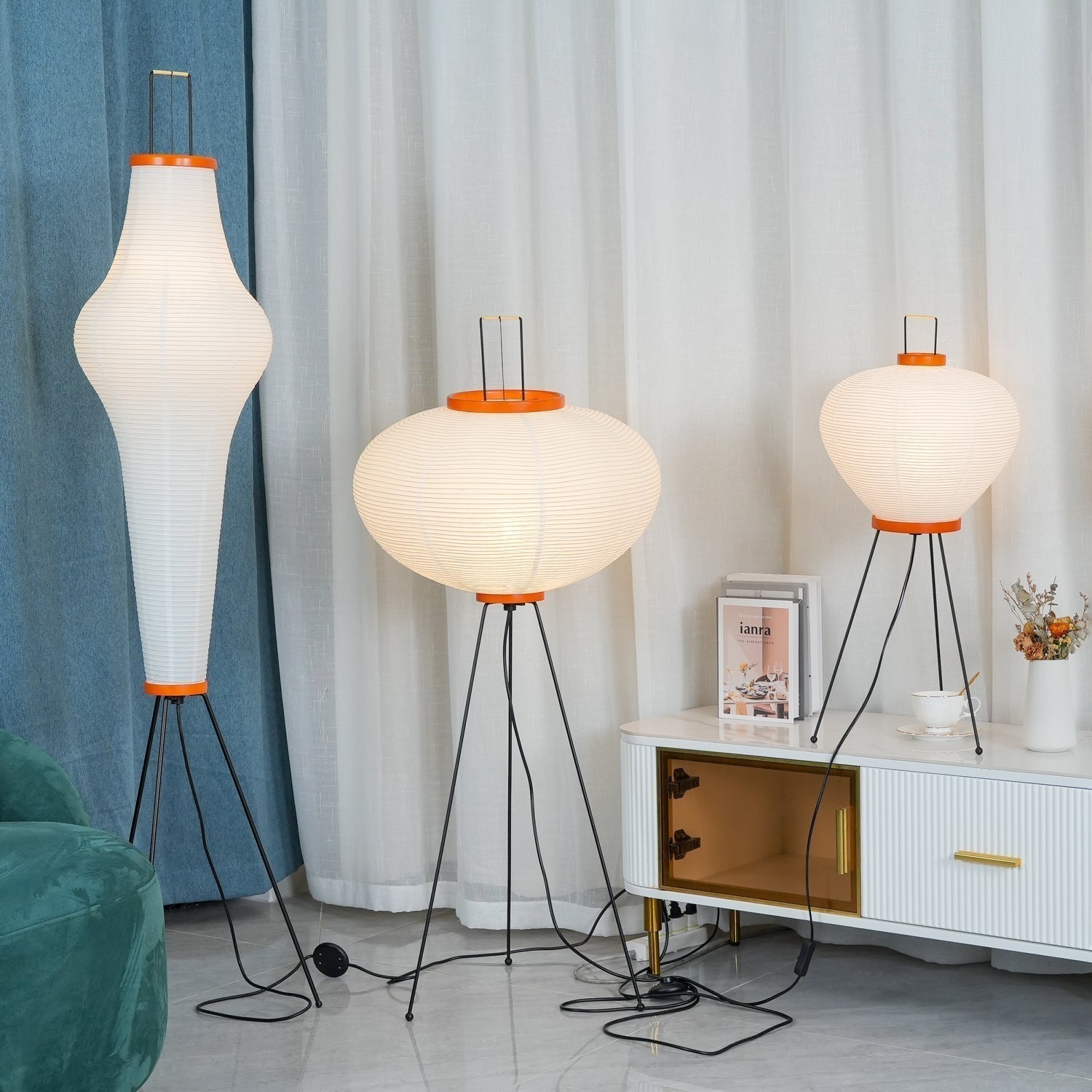 Kaze Rice Paper Floor Lamp - Japanese-Inspired Ambient Glow