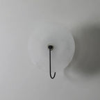 CelesteLume Alabaster LED Disc Sconce with Black Arm