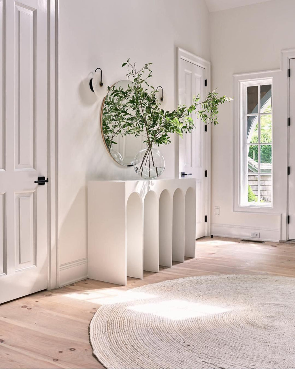 CelesteLume Alabaster LED Disc Sconce with Black Arm