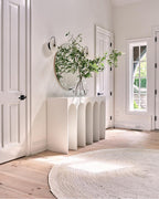 CelesteLume Alabaster LED Disc Sconce with Black Arm