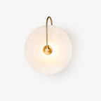 CelesteLume Alabaster LED Disc Sconce with Black Arm