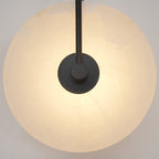 CelesteLume Alabaster LED Disc Sconce with Black Arm