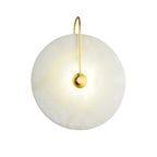 CelesteLume Alabaster LED Disc Sconce with Black Arm