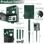 Solar Motion-Activated Animal Repellent – Adjustable Ultrasonic Deterrent for Gardens & Yards