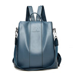 Theft-Proof Leather Backpack for Women in Vintage Style