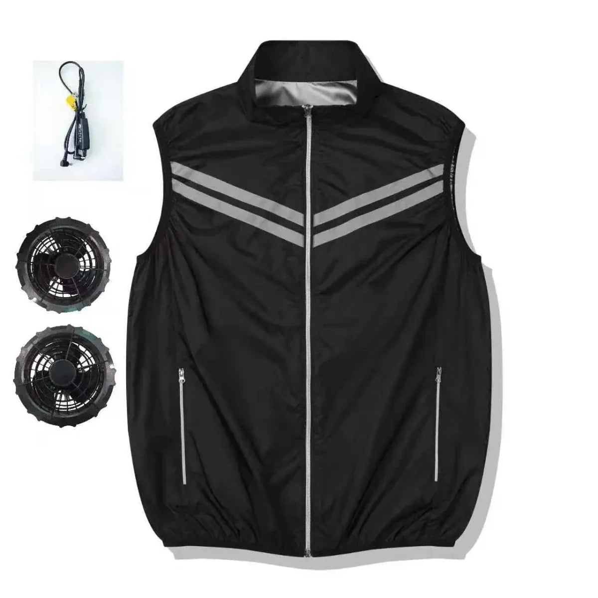 Cooling vest with fan for pleasant summer comfort