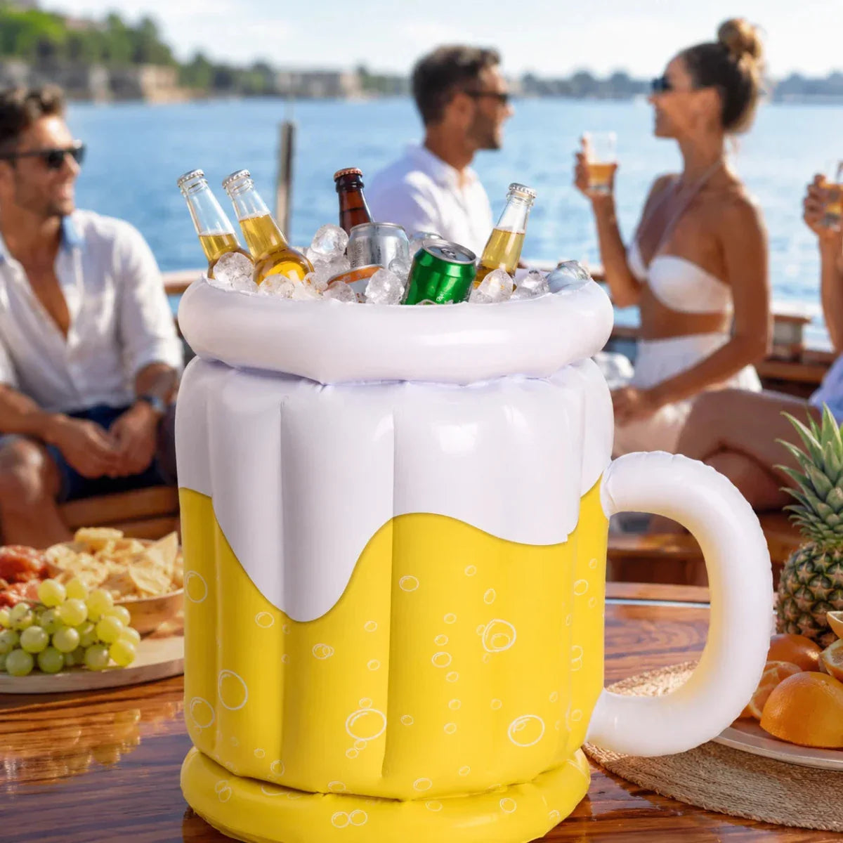 Aufblasbarer Bierkrug-Eiskübel – Tragbarer PVC Getränkekühler für Sommerpartys 3