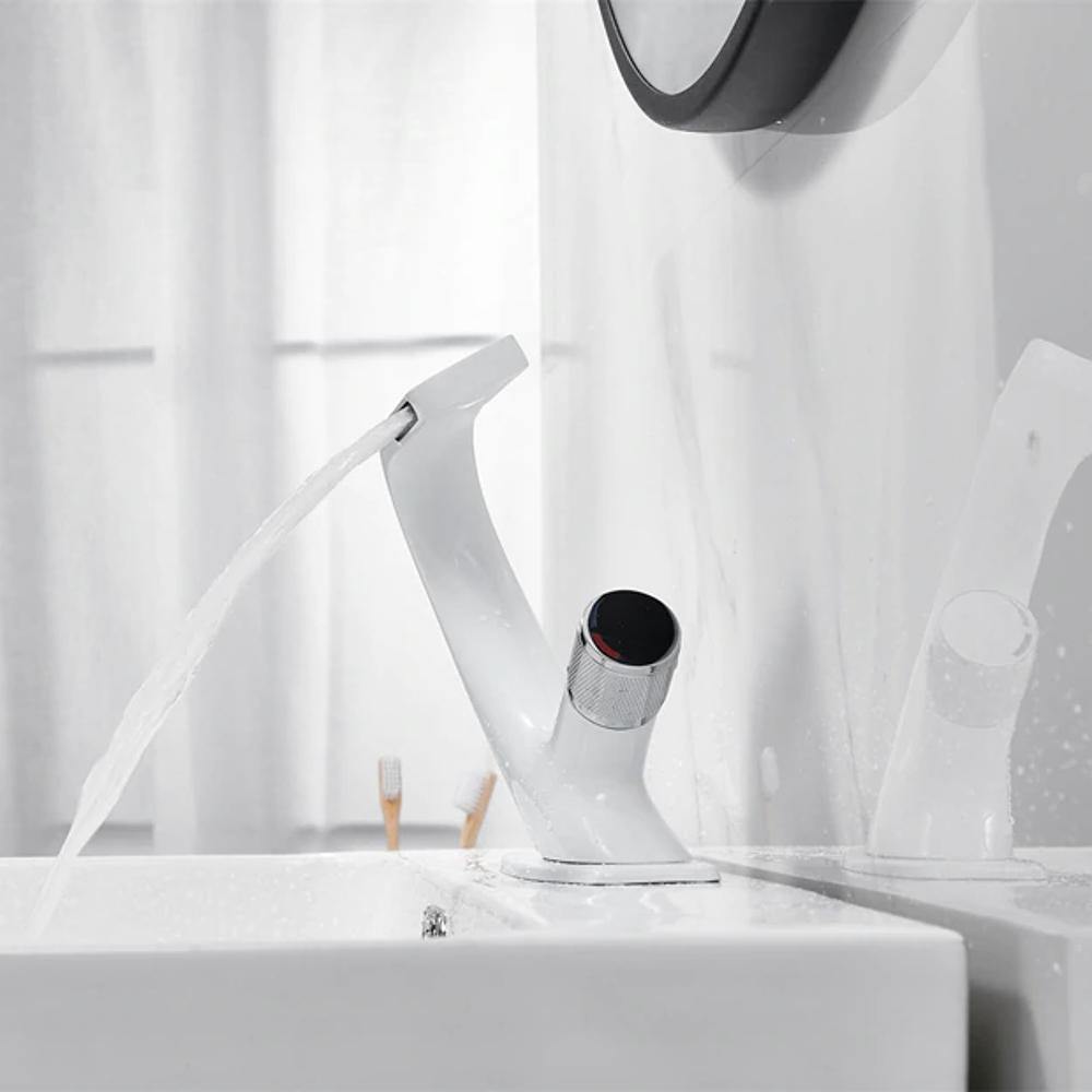 ברז כיור מפל מודרני CascadeFlow עם ידית אחת