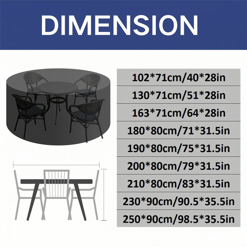 Funda redonda impermeable y resistente a los rayos UV Vellor para muebles de exterior