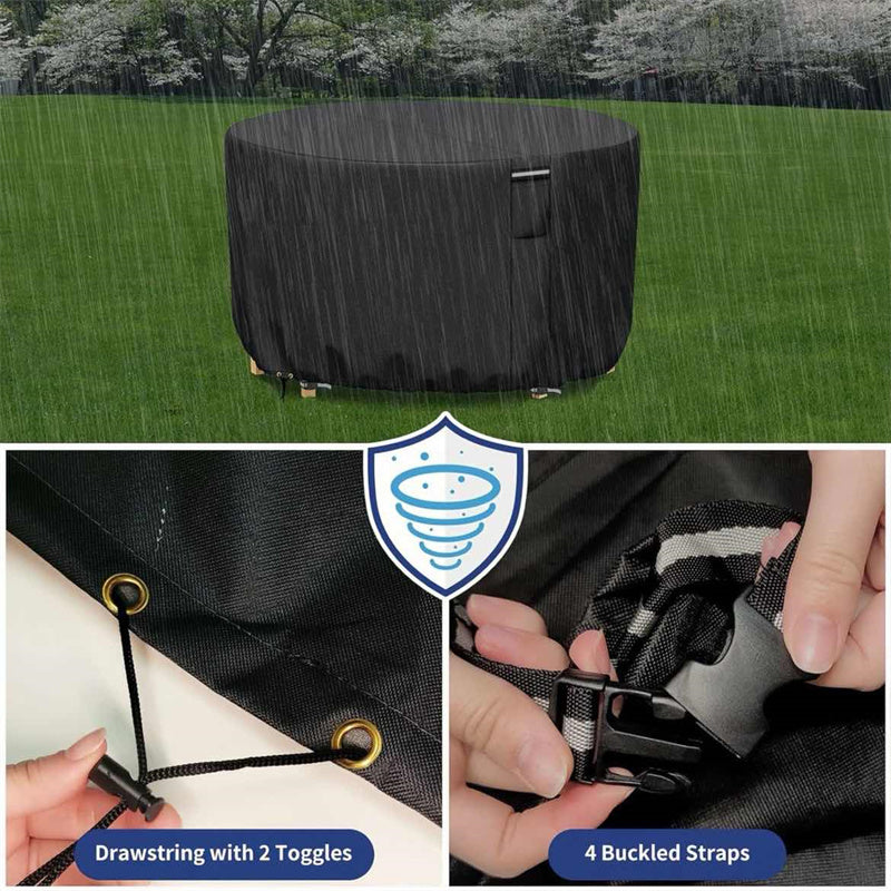 Funda redonda impermeable y resistente a los rayos UV Vellor para muebles de exterior