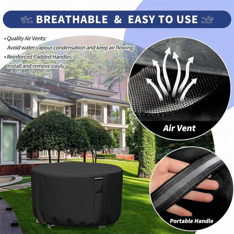 Funda redonda impermeable y resistente a los rayos UV Vellor para muebles de exterior
