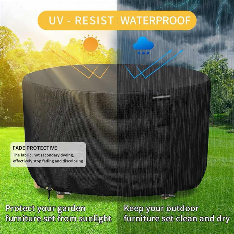 Funda redonda impermeable y resistente a los rayos UV Vellor para muebles de exterior