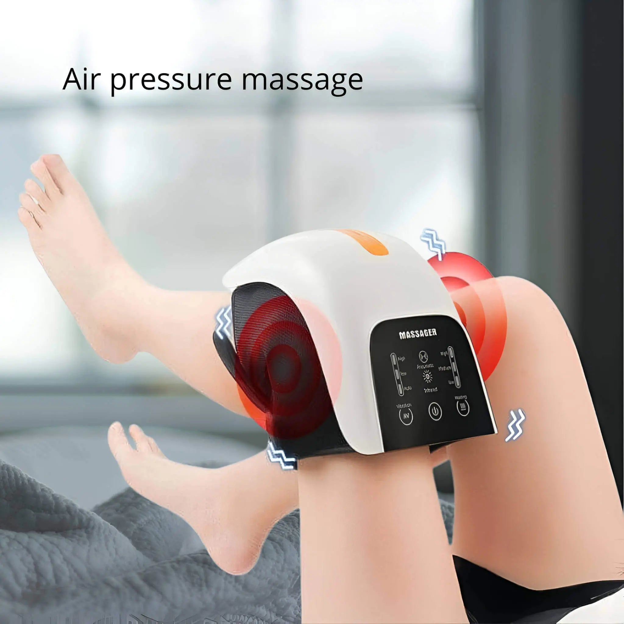 جهاز تدليك الركبة مع وسادة هوائية للعجن، علاج حراري، وضوء أحمر للاستخدام المنزلي