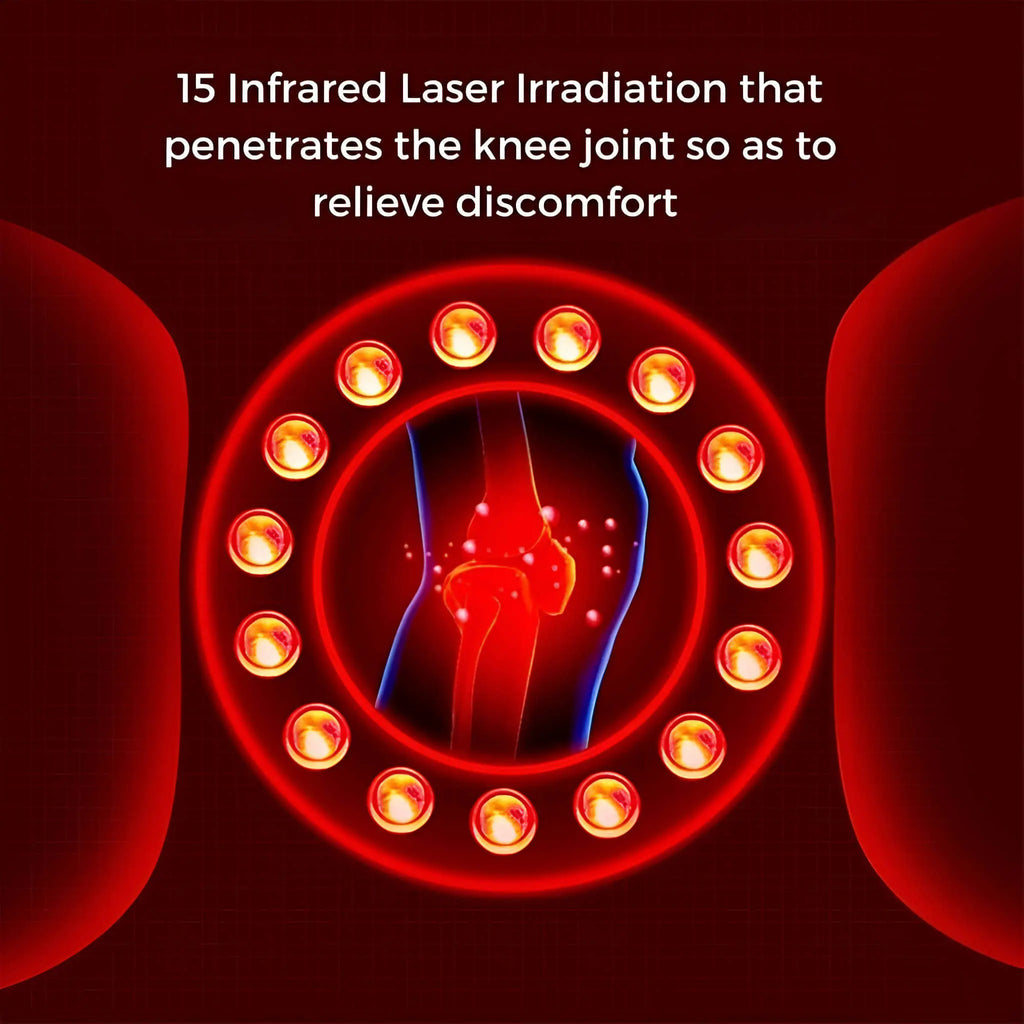 جهاز تدليك الركبة مع وسادة هوائية للعجن، علاج حراري، وضوء أحمر للاستخدام المنزلي
