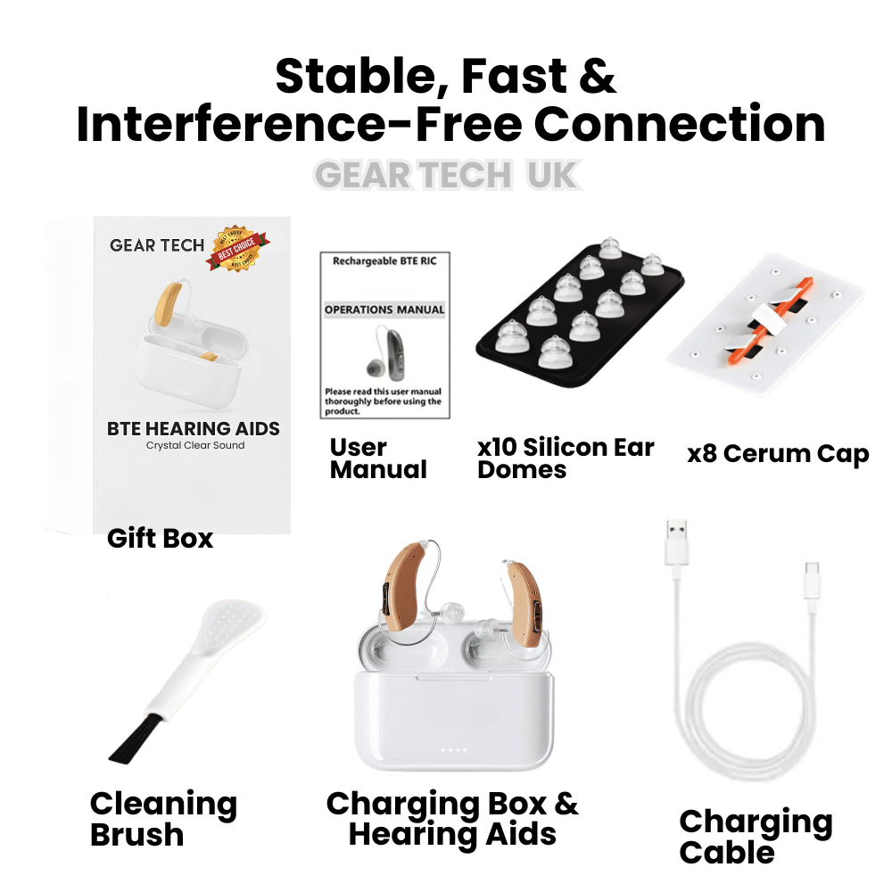 Apparecchio acustico ricaricabile Bluetooth BTE Vero con cancellazione del rumore