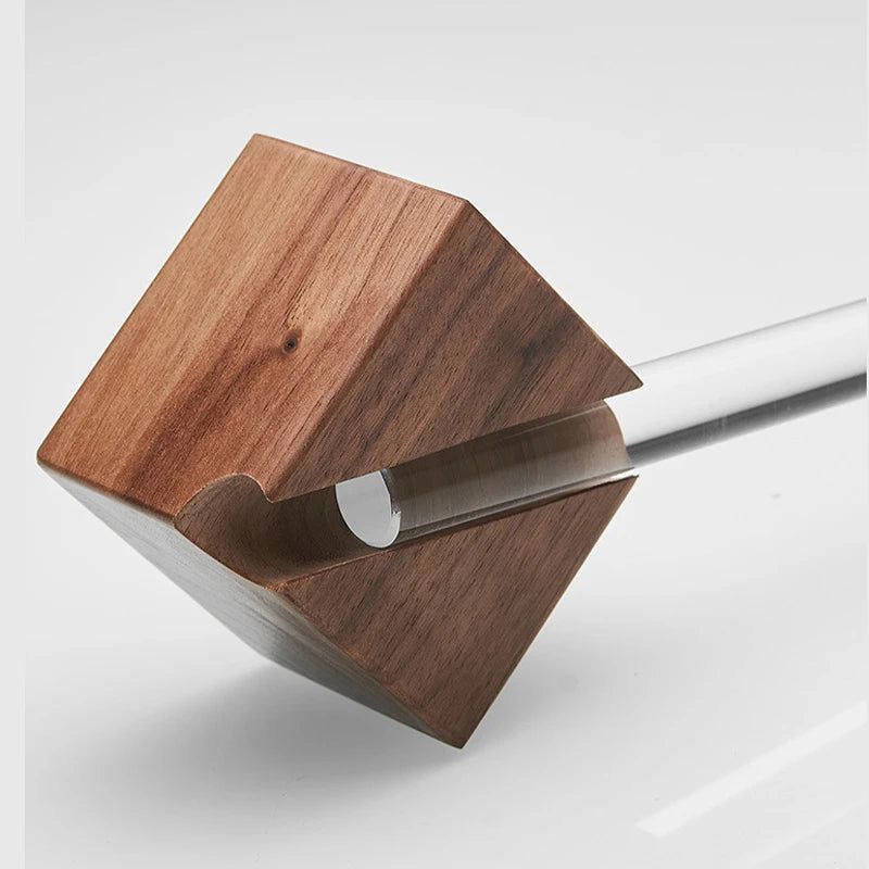 NovaBath Håndklædeholder med Messingstang, Akryl og Træbeslag