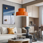 AuroraOrbit Orange Bauhaus Pendellampe til Spisestue