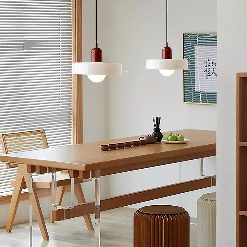 Lámpara colgante de vidrio Liora Bauhaus con ajuste de altura