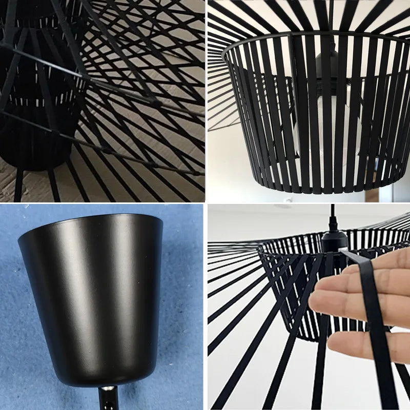 Aurelin Matte Black Hat Pendant Light Ceiling Lamp