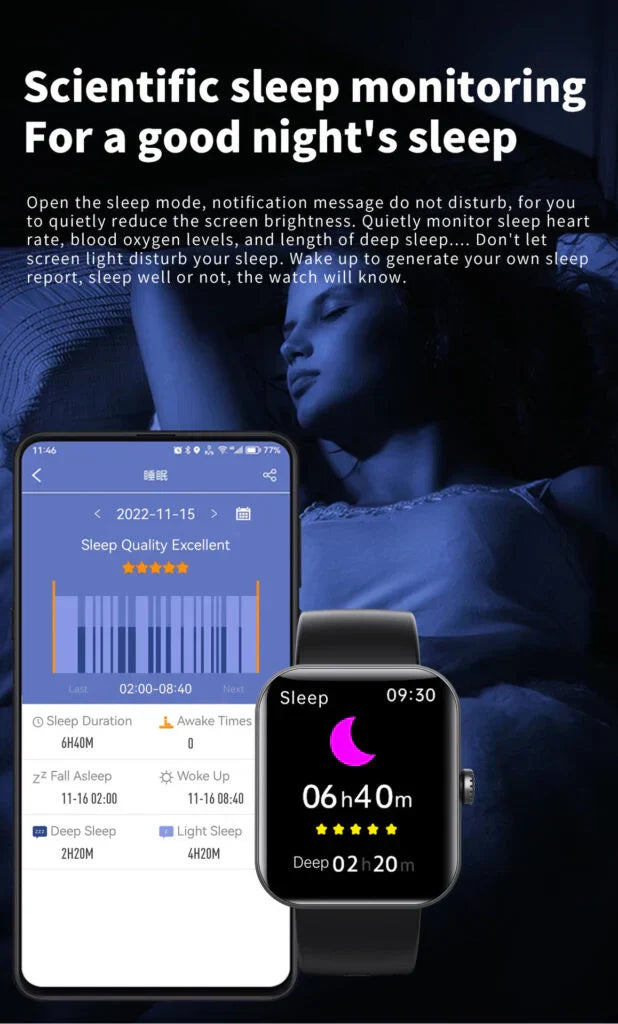 LumenSense Helseklokke Ikke-invasiv sanntids glukosemåling med pulsmåling