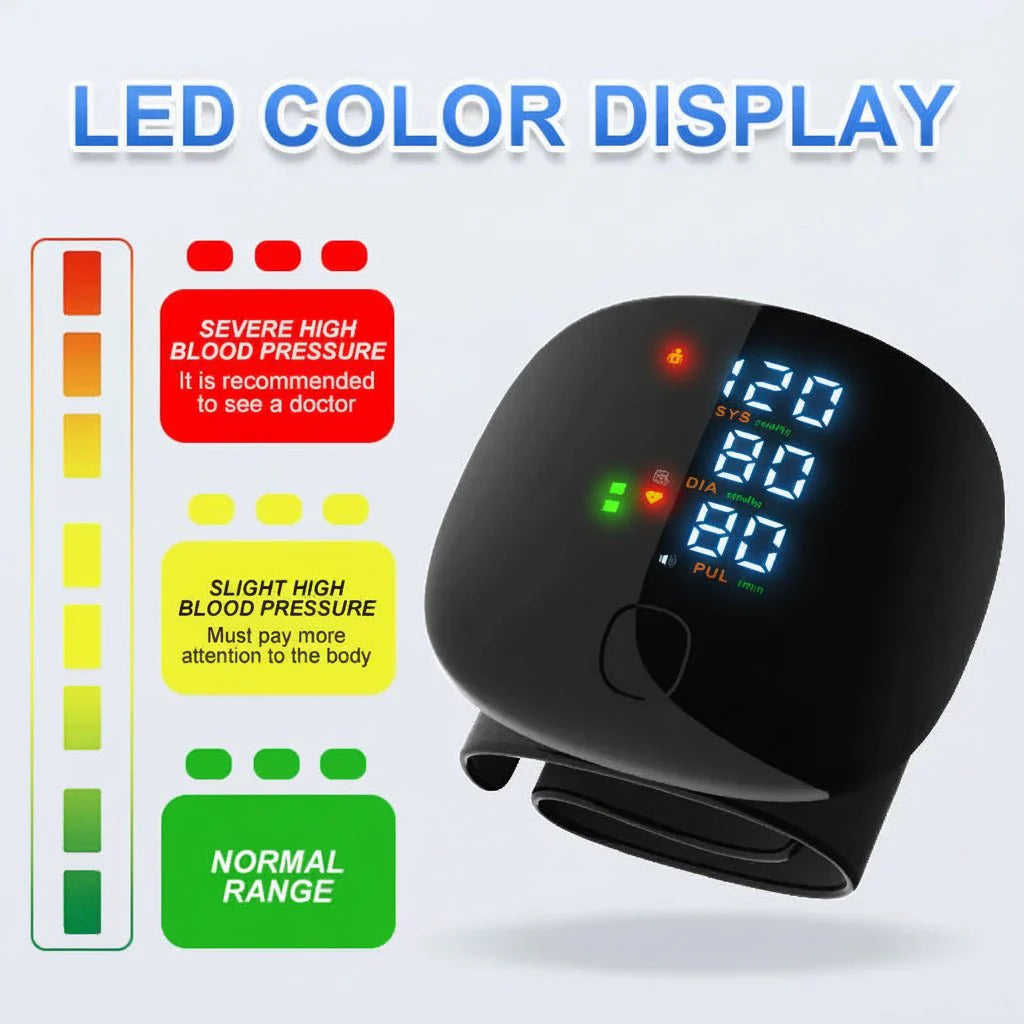 USB Rechargeable Wrist Blood Pressure Meter For Home Use