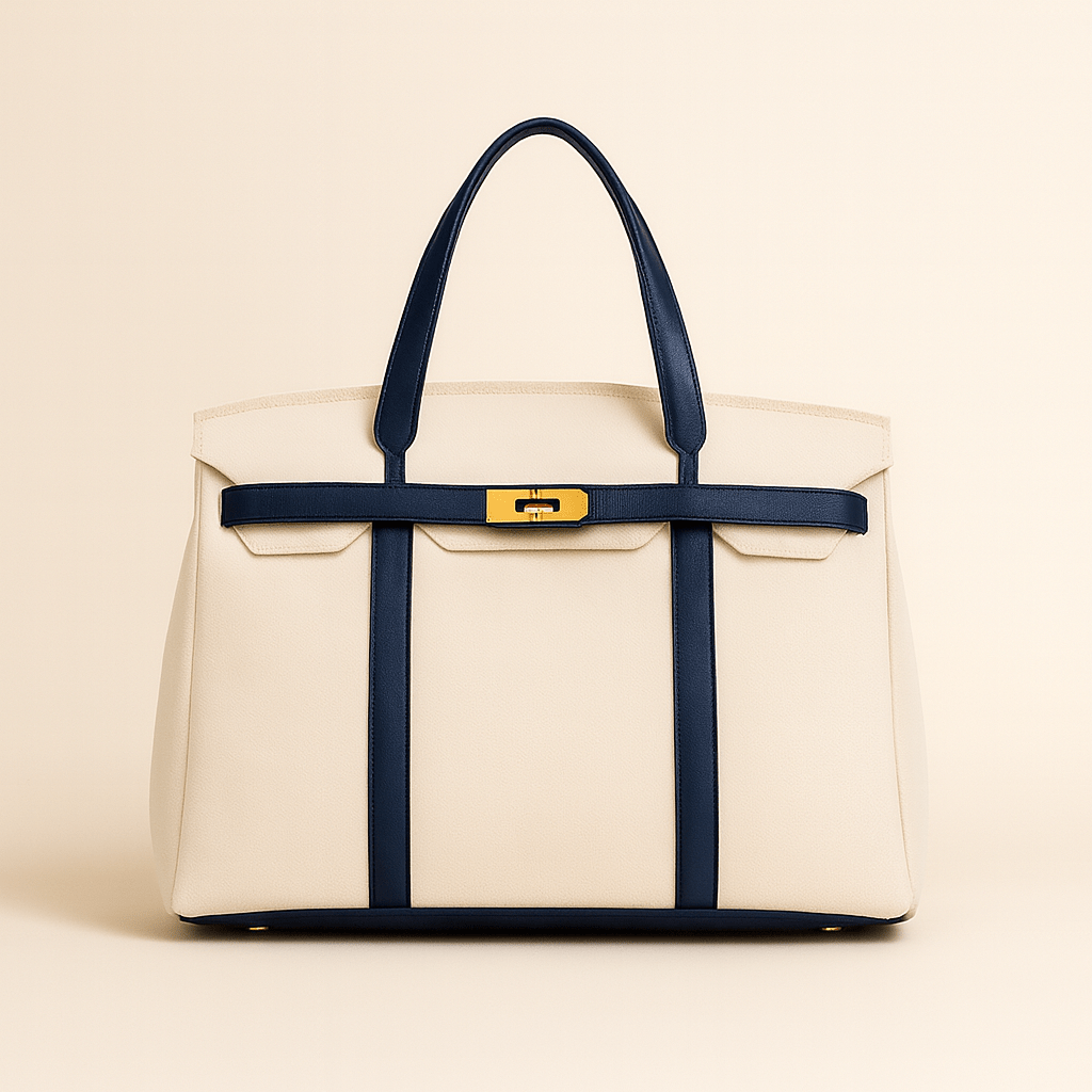 Premium canvas shopper with reinforced steel details