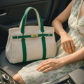 Premium canvas shopper with reinforced steel details