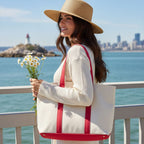 Premium canvas shopper with reinforced steel details