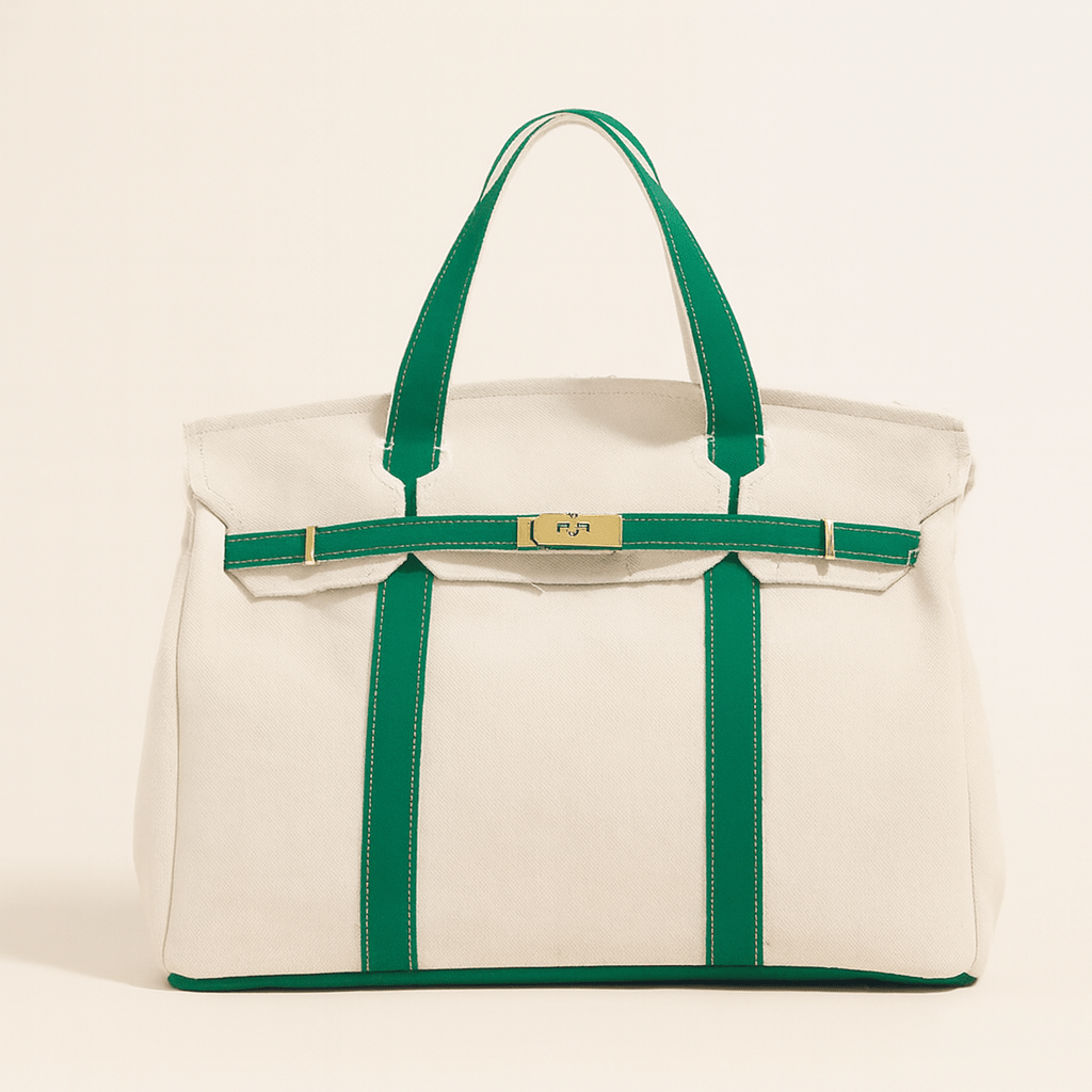 Premium canvas shopper with reinforced steel details
