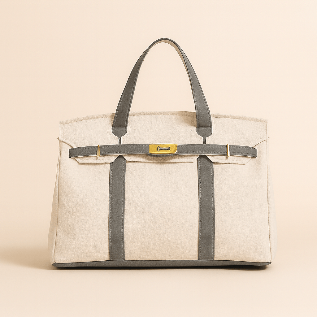 Premium canvas shopper with reinforced steel details