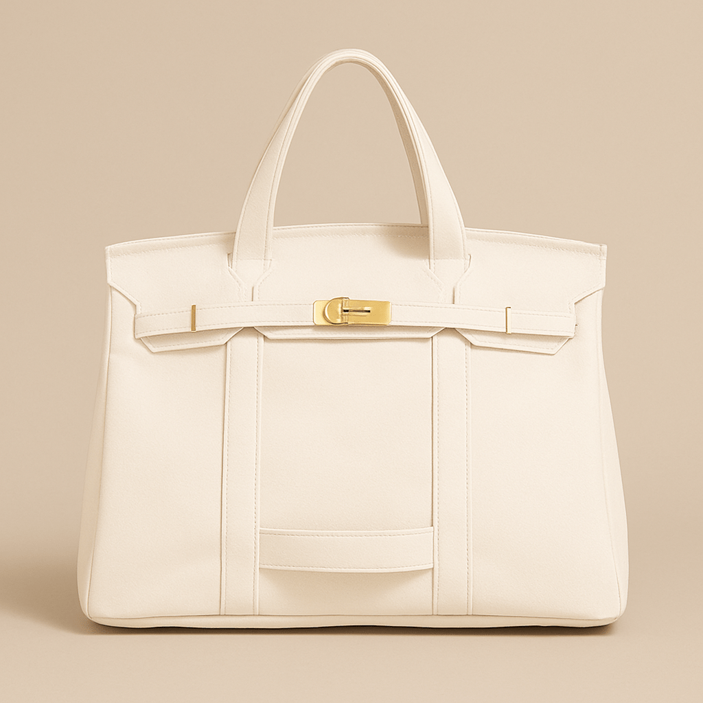 Premium canvas shopper with reinforced steel details