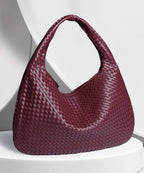 ElyraNova Bolsa Hobo de Pele Vegan Crimson com 47x32x21cm