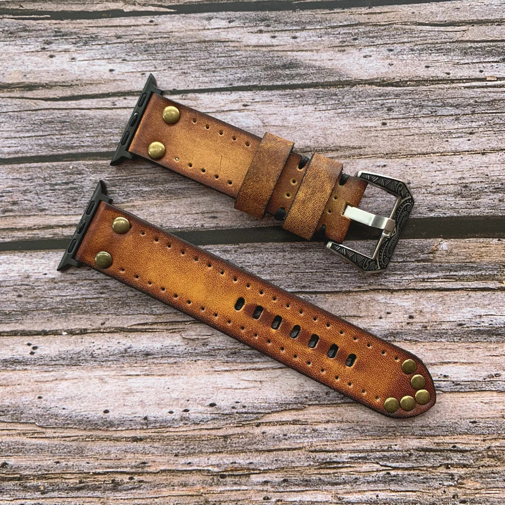 Correa de cuero tradicional para Apple Watch de Bramble Rivet