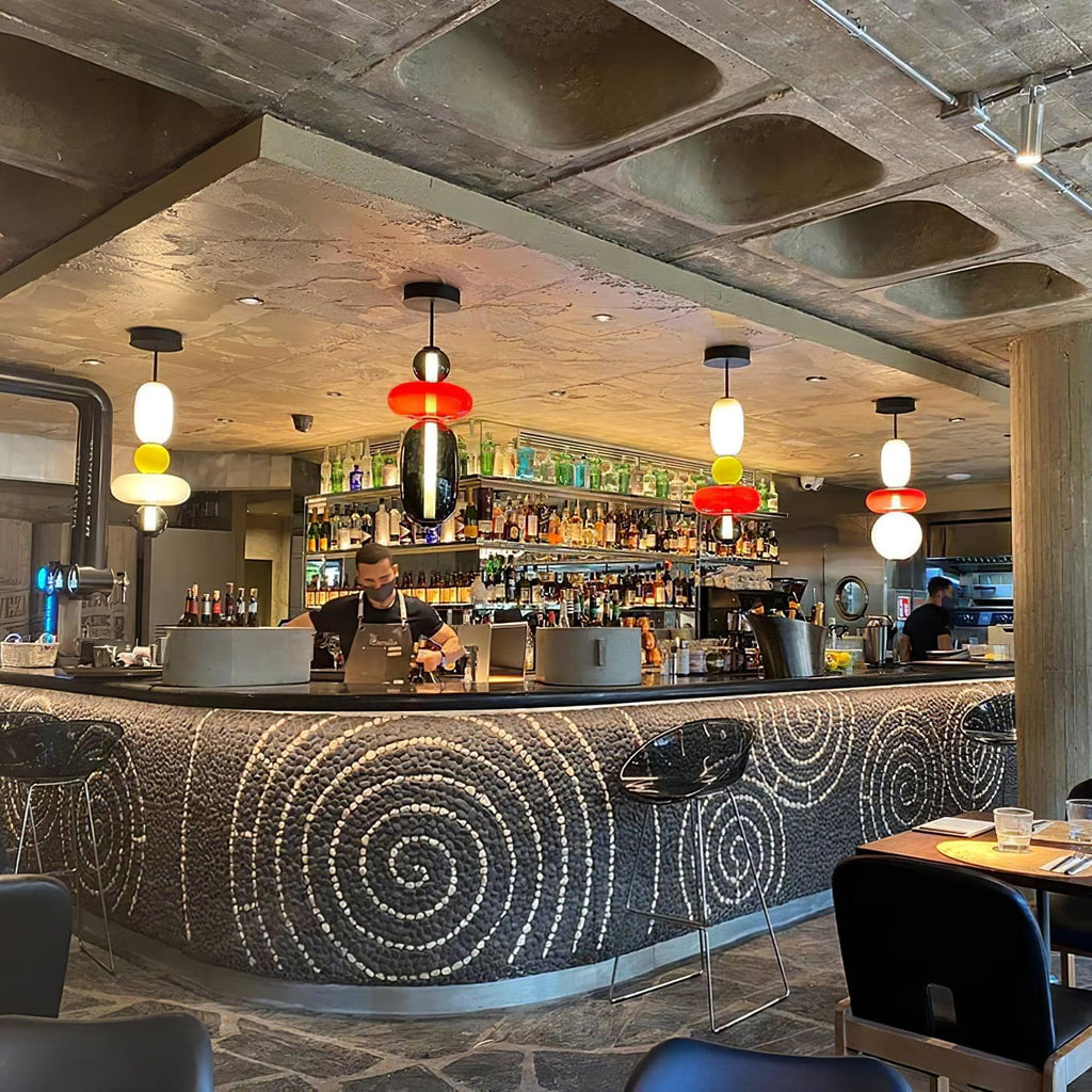 Lámpara colgante de cristal azucarado LumaWisp para ambiente cálido