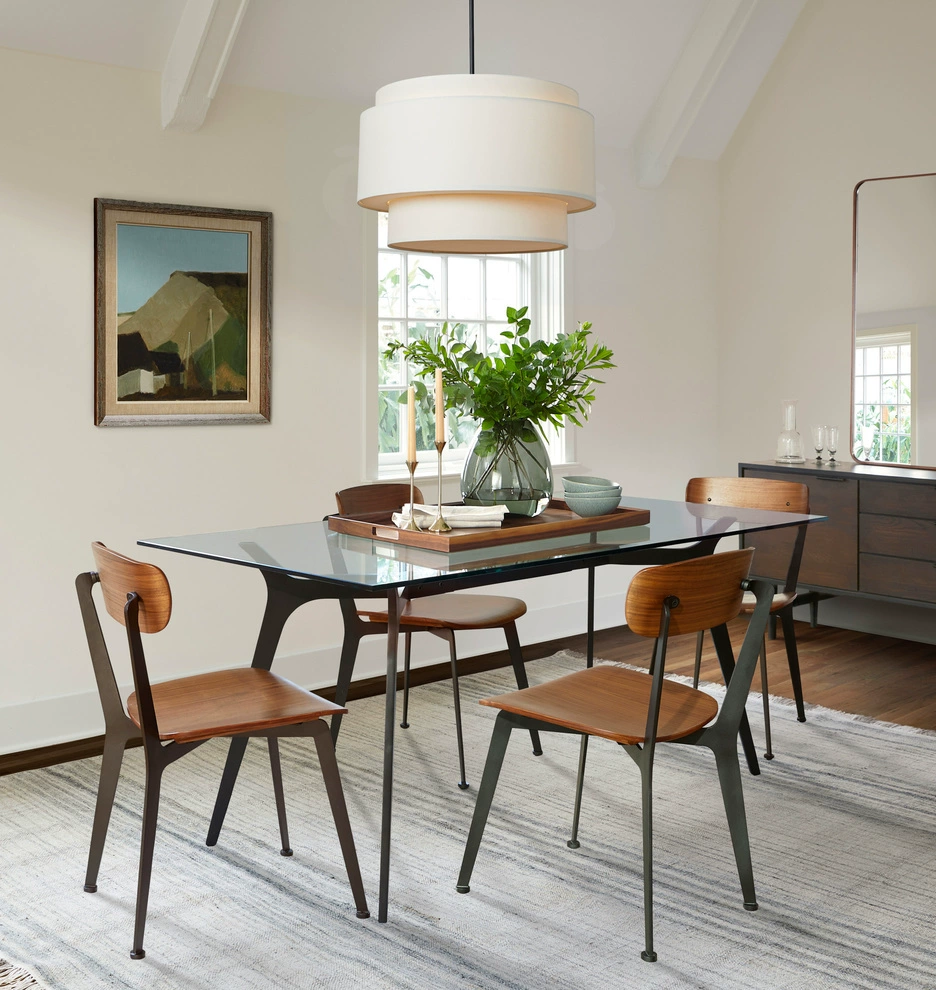 キラルーム ベージュ麻製円筒形吊り下げ灯 食堂用