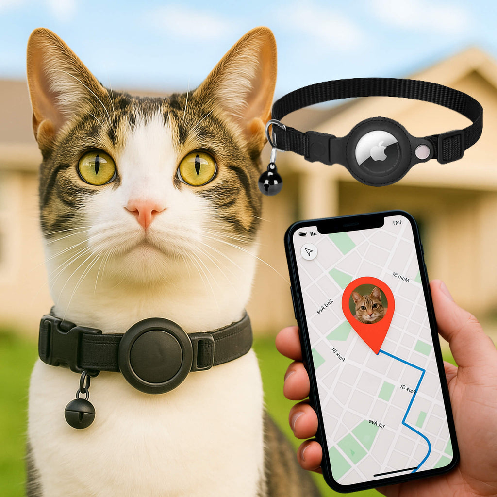 Collare GPS per Gatti Riflettente a Rilascio Rapido per Visibilità