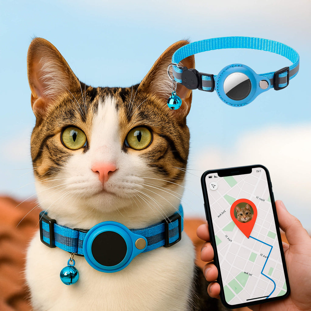 Collare GPS per Gatti Riflettente a Rilascio Rapido per Visibilità
