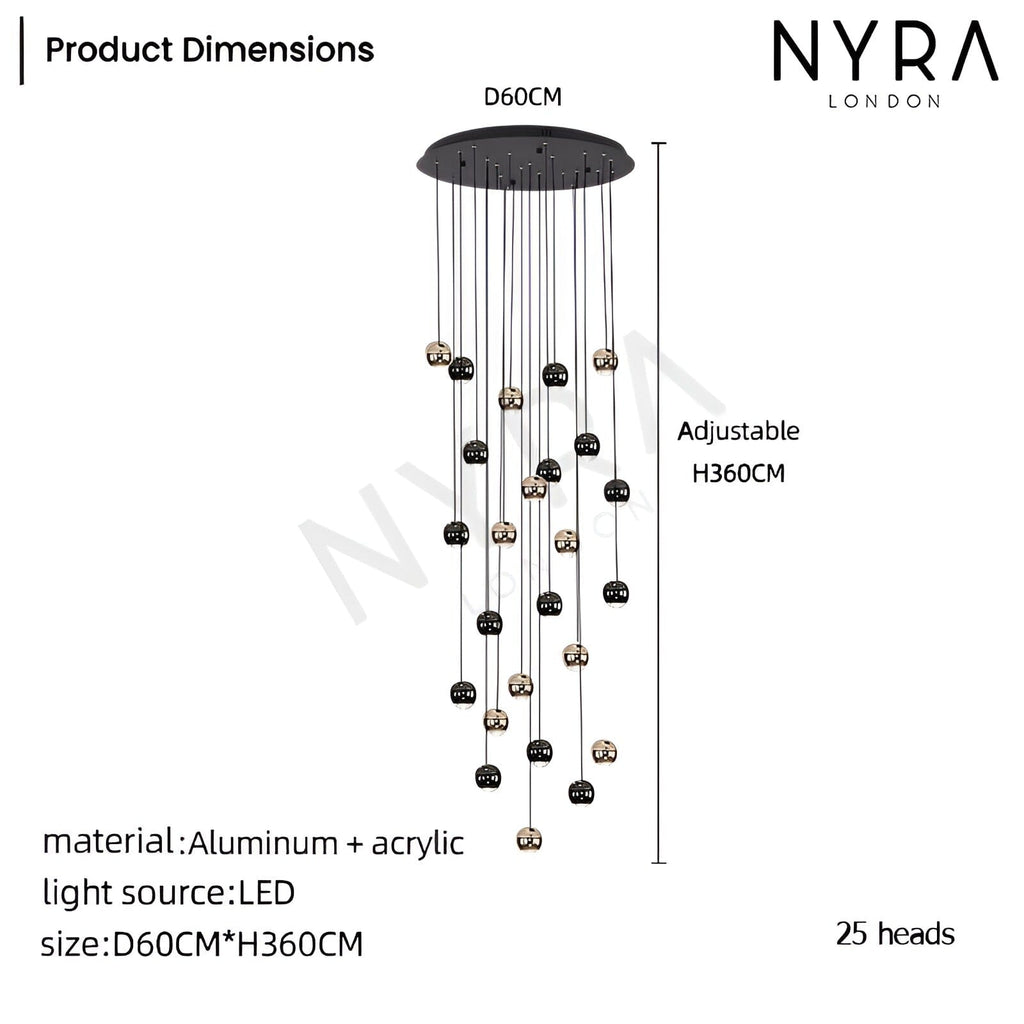 Avella Dråbeformet Glas Lysekrone