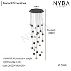 Avella Dråbeformet Glas Lysekrone