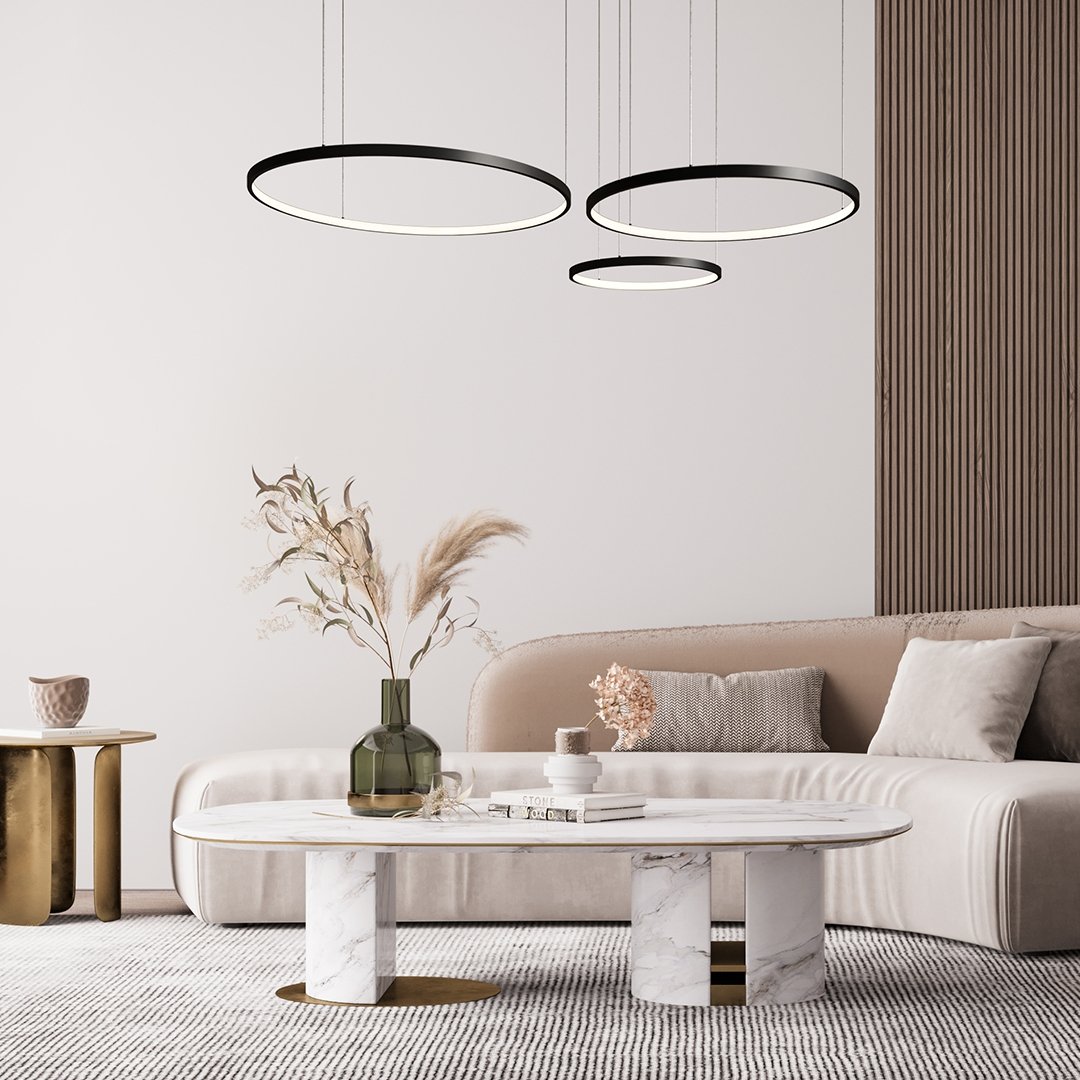 AureaHalo LED Tre-Rings Loftlampe med Fjernbetjening