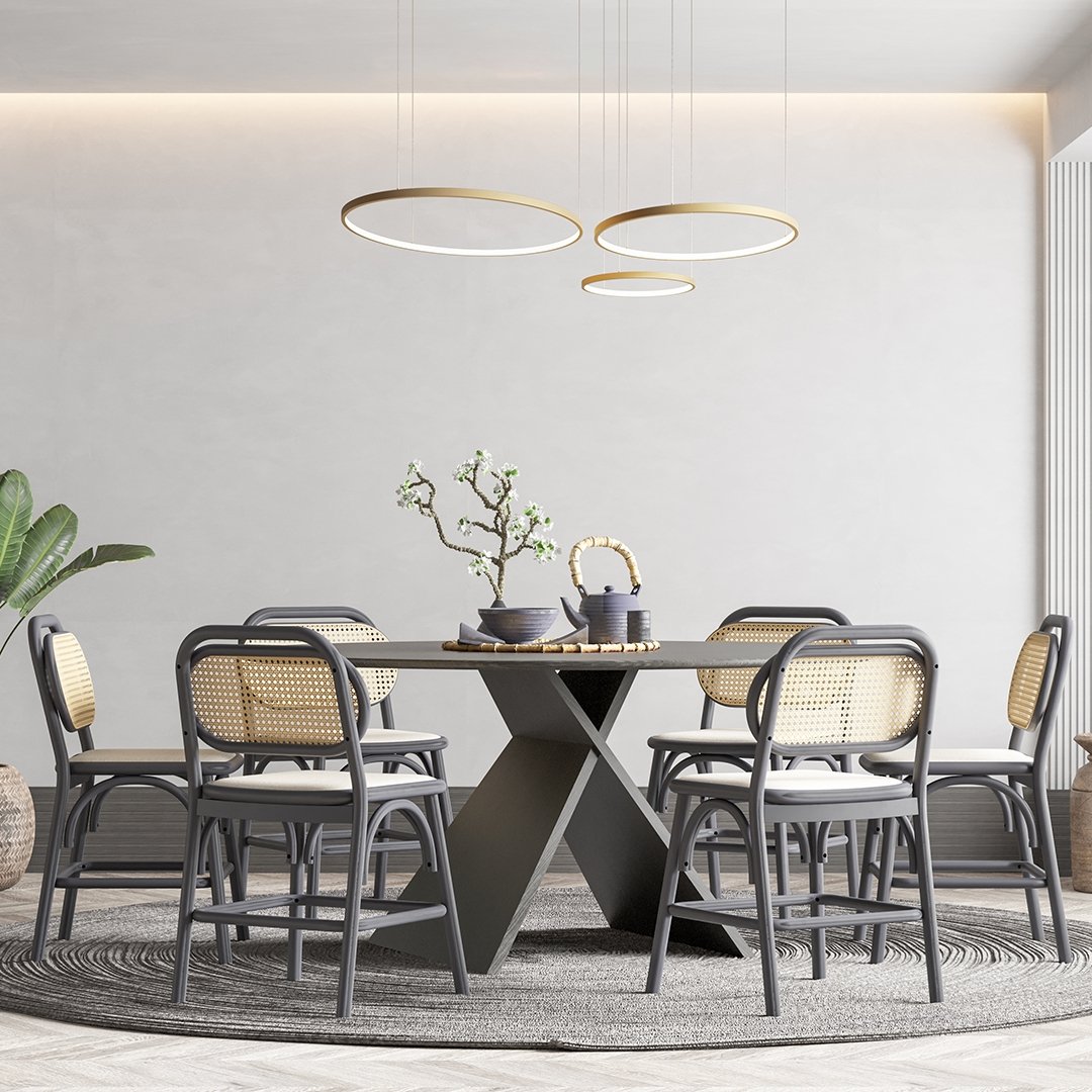 AureaHalo LED Tre-Rings Loftlampe med Fjernbetjening