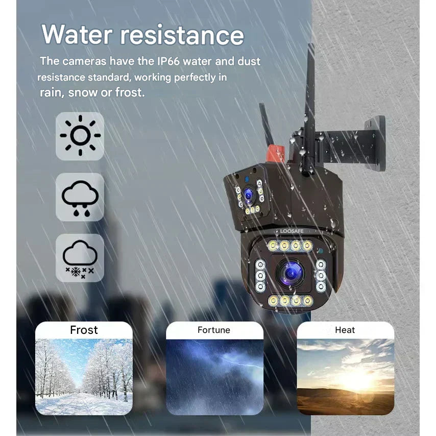 NovaGuard 4K ソーラー ワイヤレス セキュリティカメラ デュアルレンズ 10倍ズーム 4GまたはWiFi対応