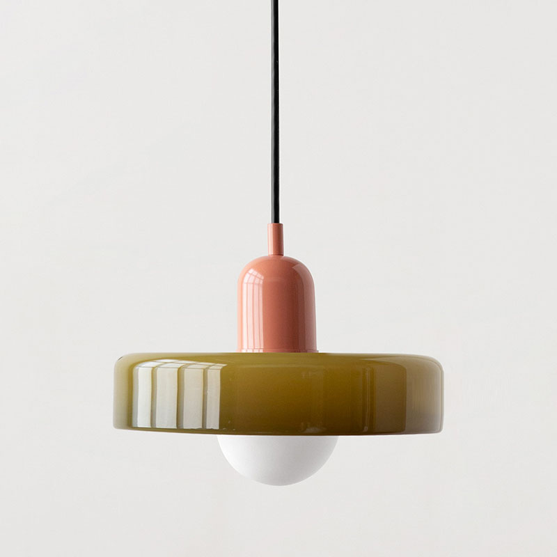 Lámpara colgante de vidrio Liora Bauhaus con ajuste de altura