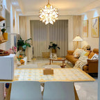 Lampada sospesa naturale AuroraCapiz con finitura artigianale