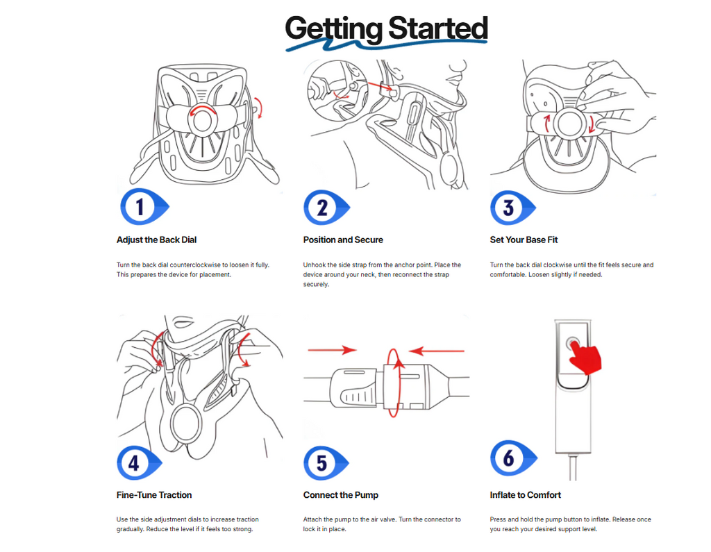 Inflatable Neck Traction Collar with 8 Air Chambers & 26° Ergonomic Stretch for Daily Comfort