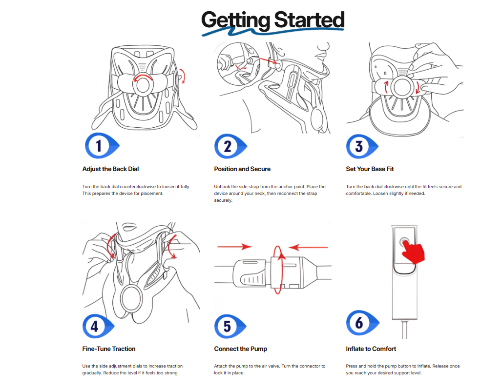 Inflatable Neck Traction Collar with 8 Air Chambers & 26° Ergonomic Stretch for Daily Comfort