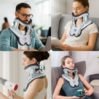 Inflatable Neck Traction Collar with 8 Air Chambers & 26° Ergonomic Stretch for Daily Comfort