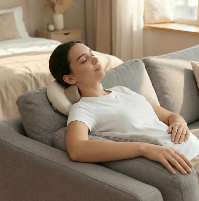 Perna de masaj cu căldură pentru tensiunea gâtului și relaxarea umerilor