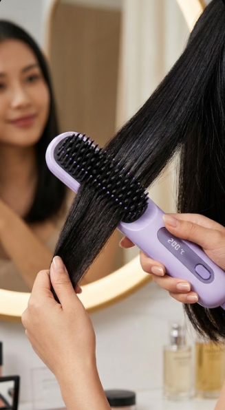 Brosse Lissante Sans Fil Pro Ionic Pour Contrôle des Frisottis Prête pour le Voyage